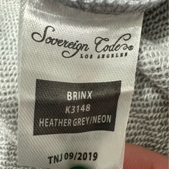 NWT Sovereign Code mens Brinx Cotton Hoodie heather grey/neon size XL - Picture 12 of 12